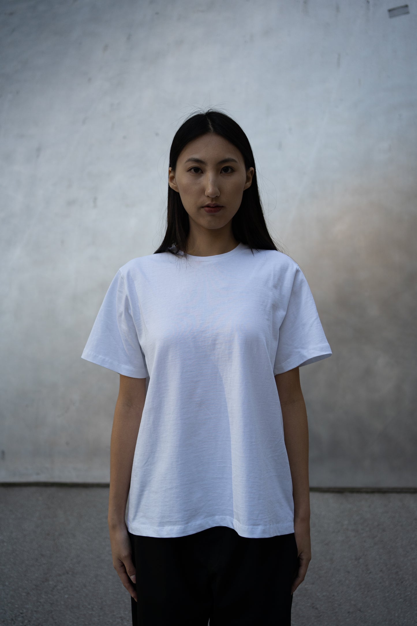 Cropped Cotton Tee - White