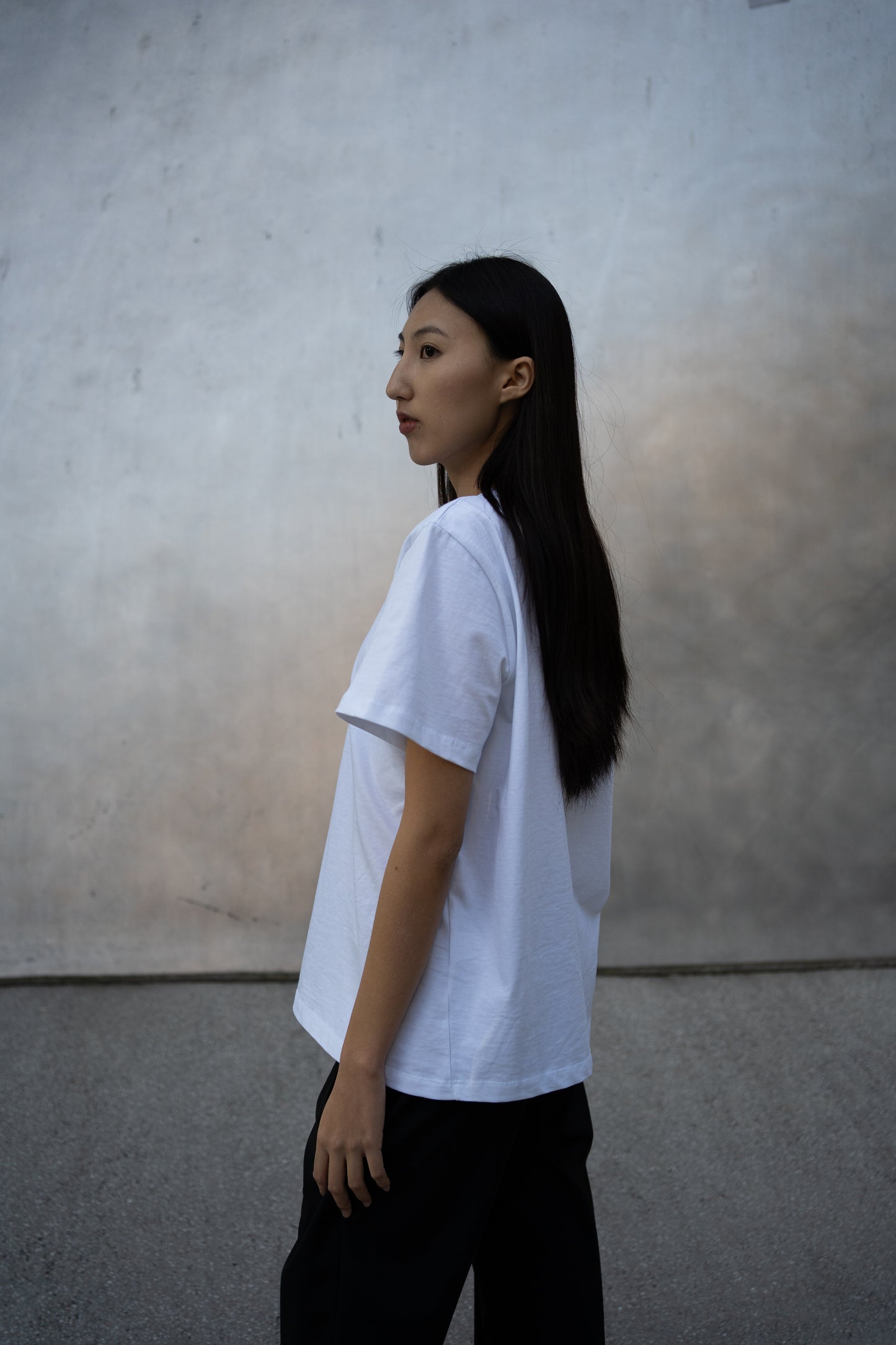 Cropped Cotton Tee - White