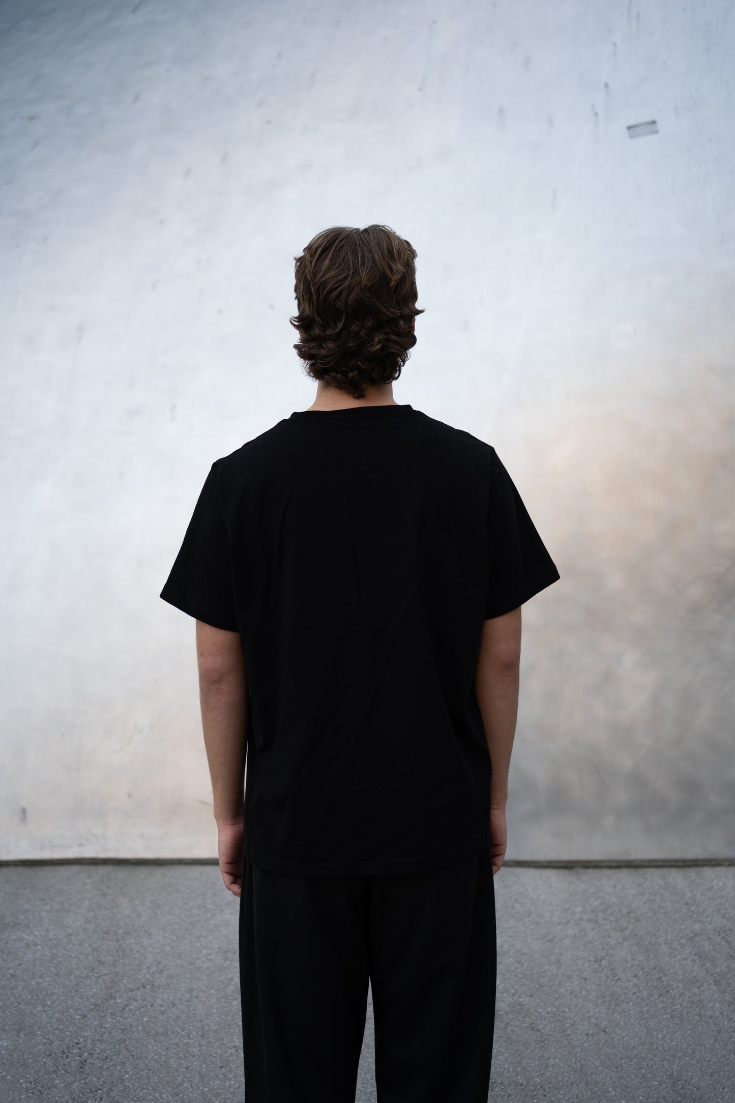 Cropped Cotton Tee - Black